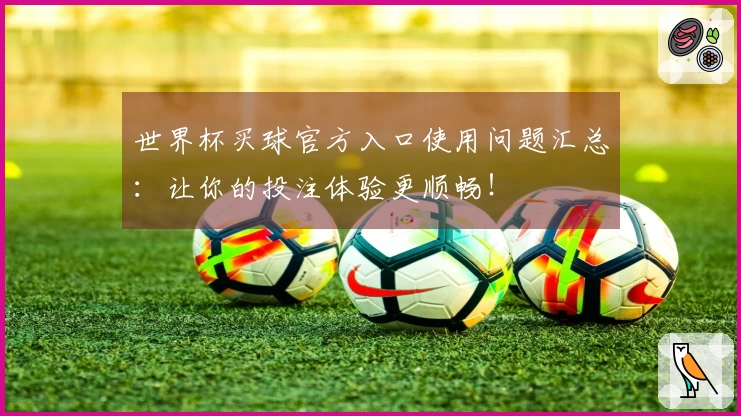 世界杯买球官方入口使用问题汇总：让你的投注体验更顺畅！